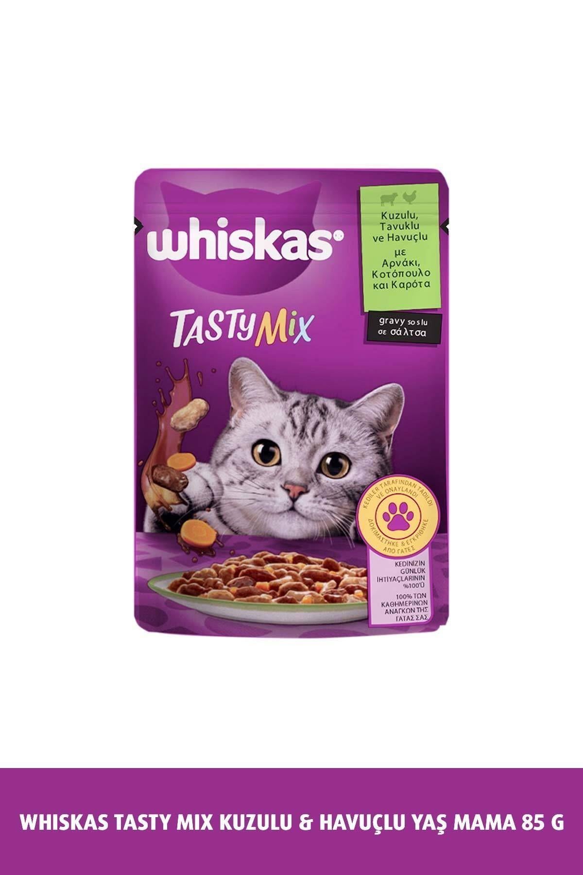 Whiskas Pouch Tastymix Sos Içinde Kuzulu Tavuklu Ve Havuçlu Yetişkin Kedi Konservesi 85gr