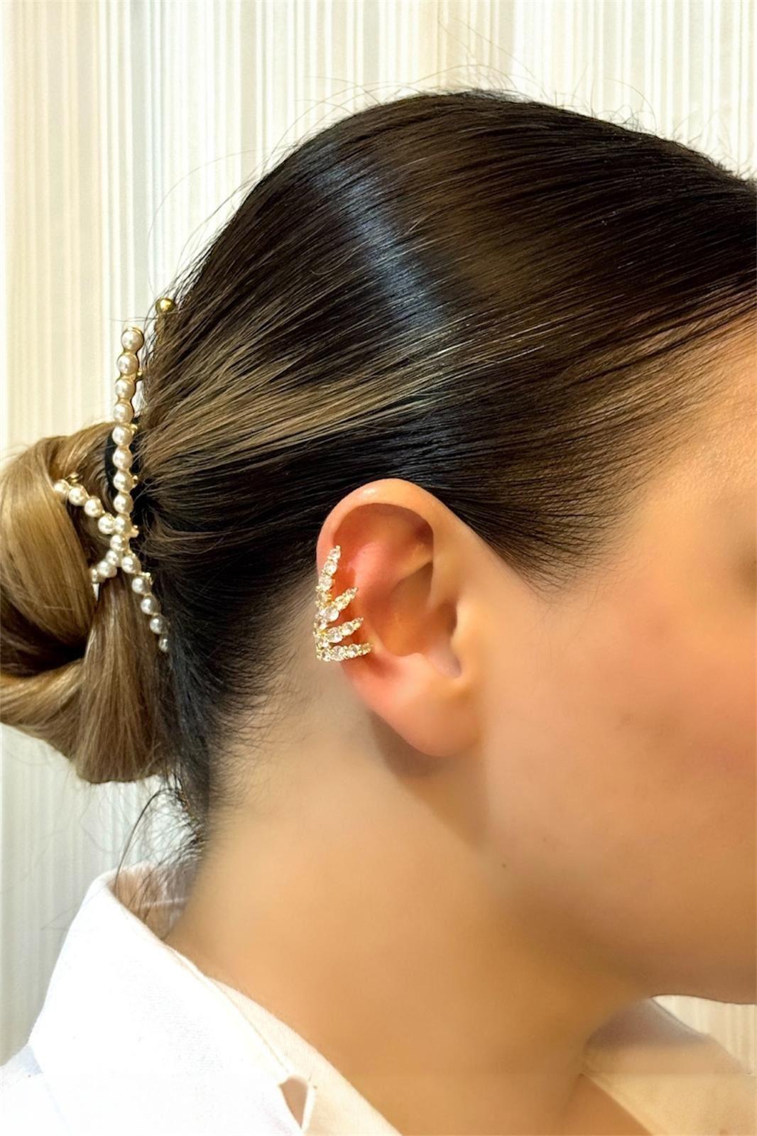 Altın Kaplama Full ZirkonTaşlı Earcuff