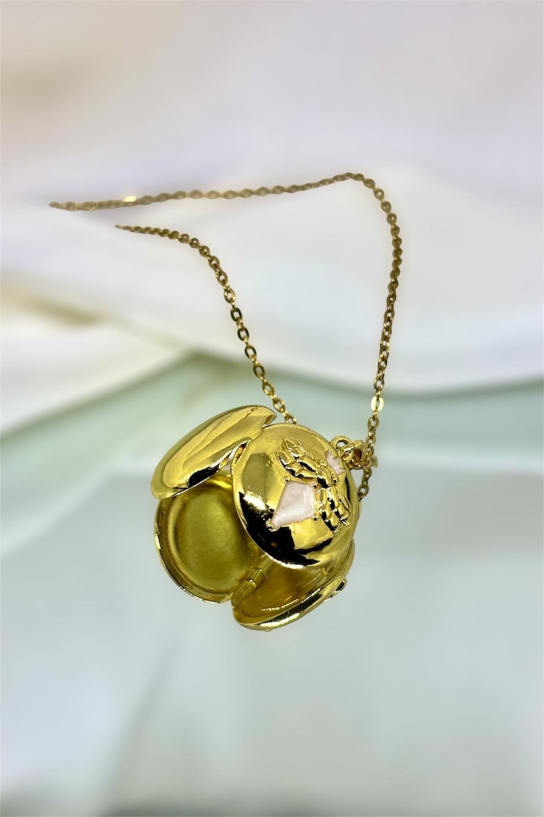 Arı Figürlü Açılır Kapaklı Çelik Kolye