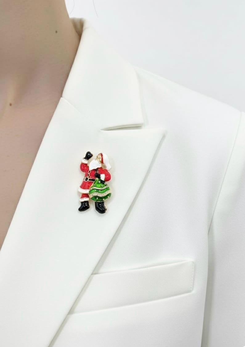 Noel Baba Figürlü Yılbaşı Konsepti Broş Yaka İğnesi