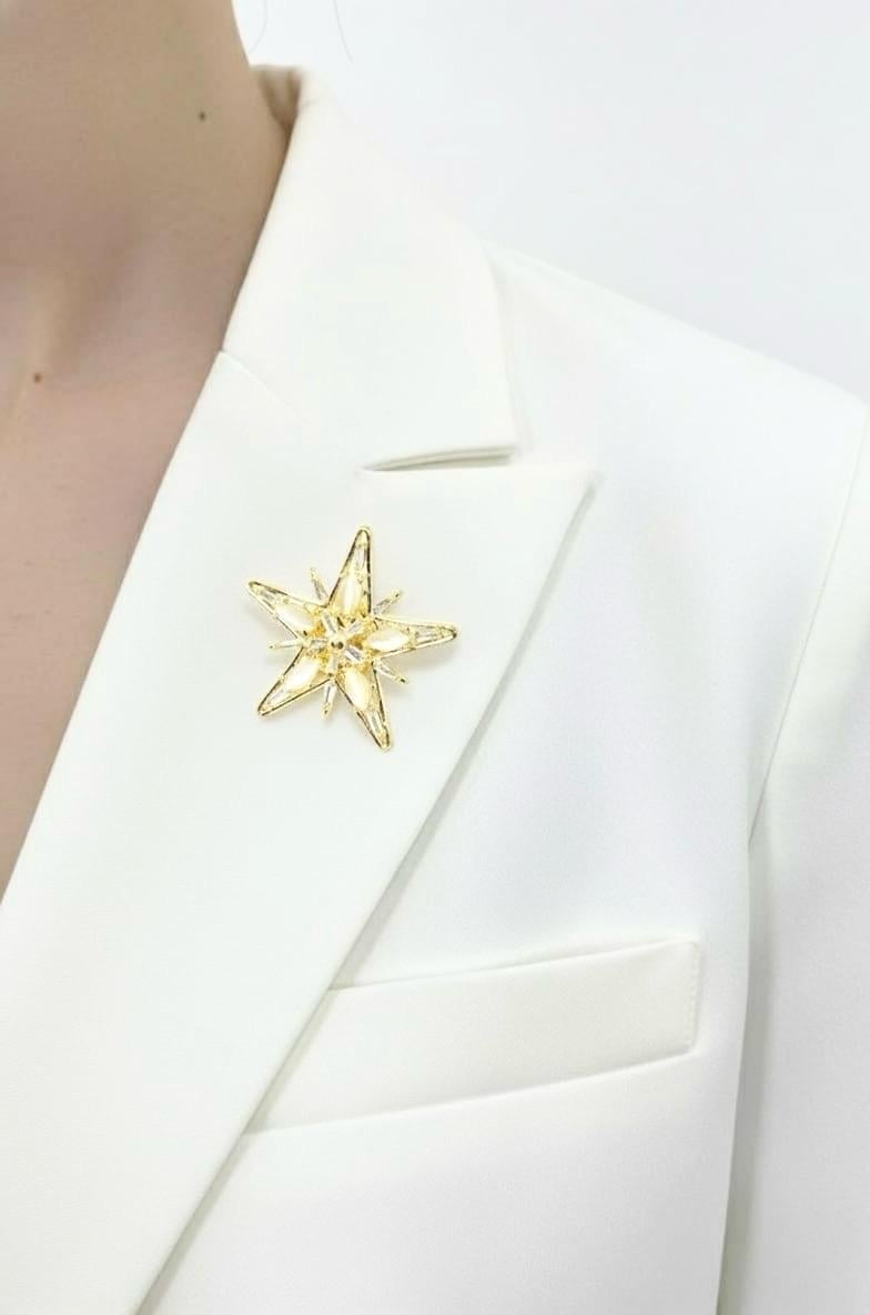 Zirkon Taşlı Sirius Yıldızı Broş Yaka İğnesi