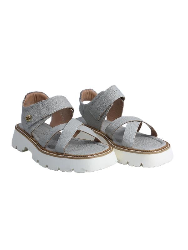 PAOLA FABIANI AYAKKABI HAKİKİ DERİ GRI-BEJ KAHVE Sandalet Düz Terlik 04 337