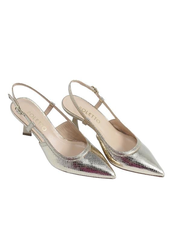 POLETTO  HAKİKİ DERİ ALTIN Ayakkabı Stiletto 9839 64