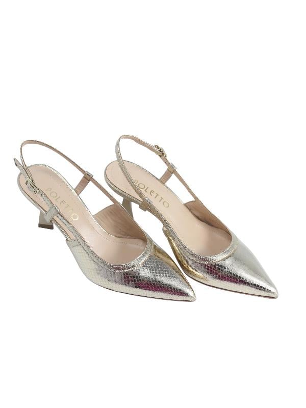 POLETTO  HAKİKİ DERİ ALTIN Ayakkabı Stiletto 9839 64