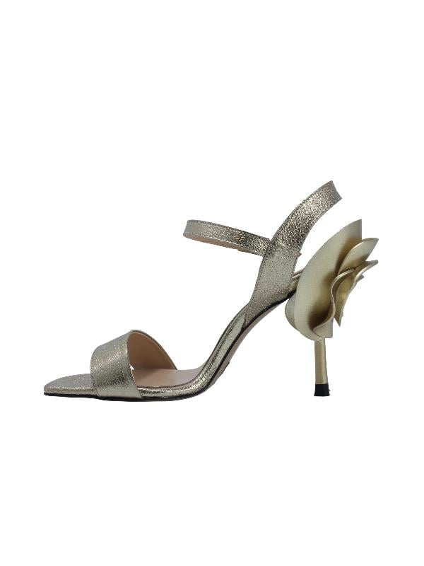 POLETTO  HAKİKİ DERİ ALTIN Sandalet Topuklu 11 8025 24