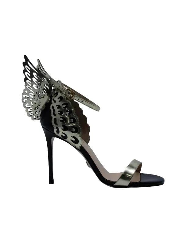 POLETTO  HAKİKİ DERİ ALTIN-SIYAH Sandalet Gece/Abiye 6564 03