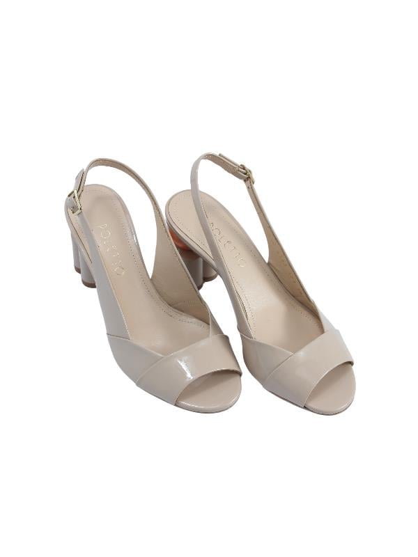 POLETTO  HAKİKİ DERİ BEJ Sandalet Topuklu 4183 173 V1