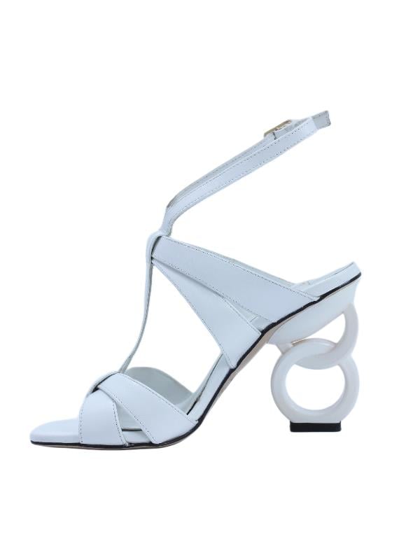 POLETTO  HAKİKİ DERİ BEYAZ Sandalet Topuklu 6564 178 V1