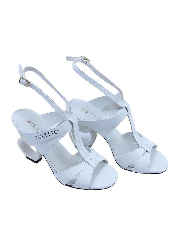 POLETTO  HAKİKİ DERİ BEYAZ Sandalet Topuklu 6564 178 V1