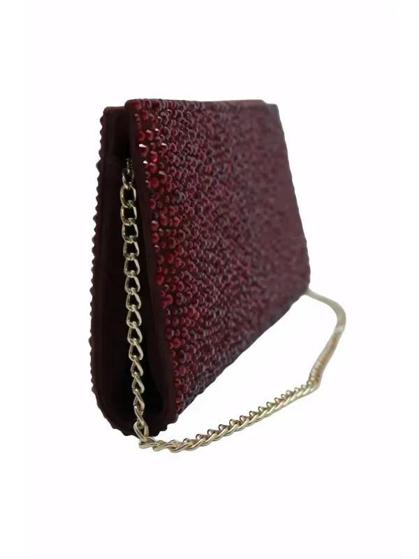 POLETTO  HAKİKİ DERİ BORDO Çanta Gece/Abiye CNT 671