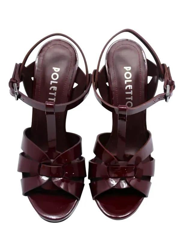 POLETTO  HAKİKİ DERİ BORDO Sandalet Topuklu 6564 210