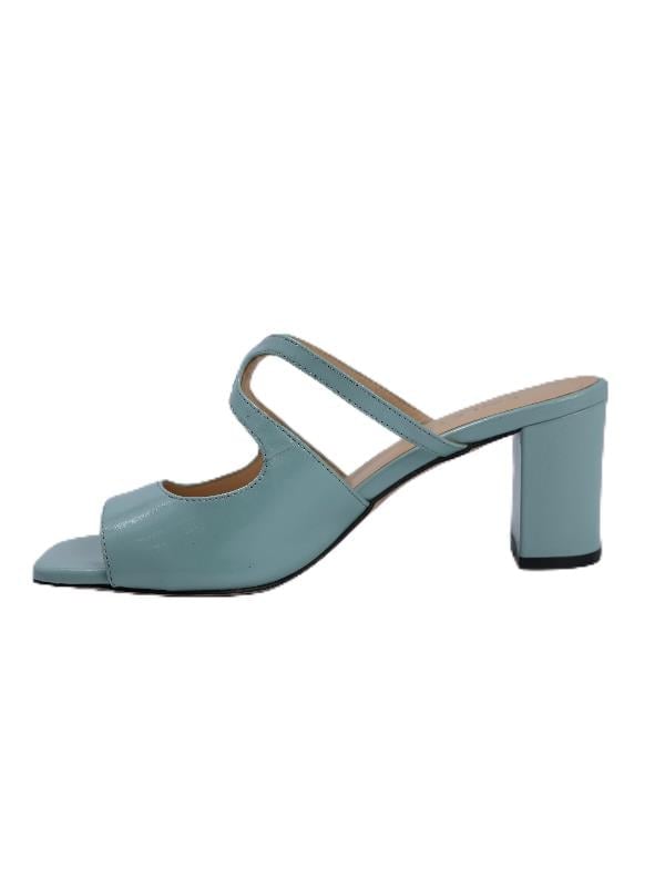 POLETTO  HAKİKİ DERİ BUZ MAVI Terlık Topuklu 4183 219