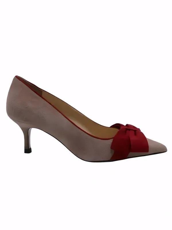 POLETTO  HAKİKİ DERİ CAPUCINO-KIRMIZI Ayakkabı Stiletto 9841 83