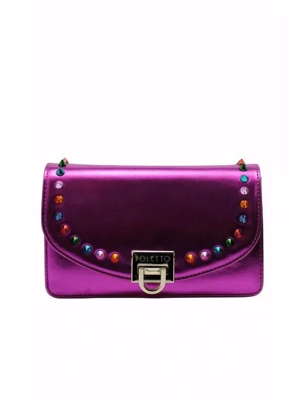 POLETTO  HAKİKİ DERİ FUSYA Çanta Omuz askılı CNT 755 V5