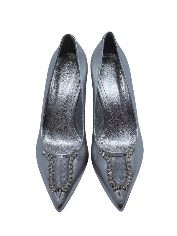 POLETTO  HAKİKİ DERİ GUMUS Ayakkabı Stiletto 9841 103