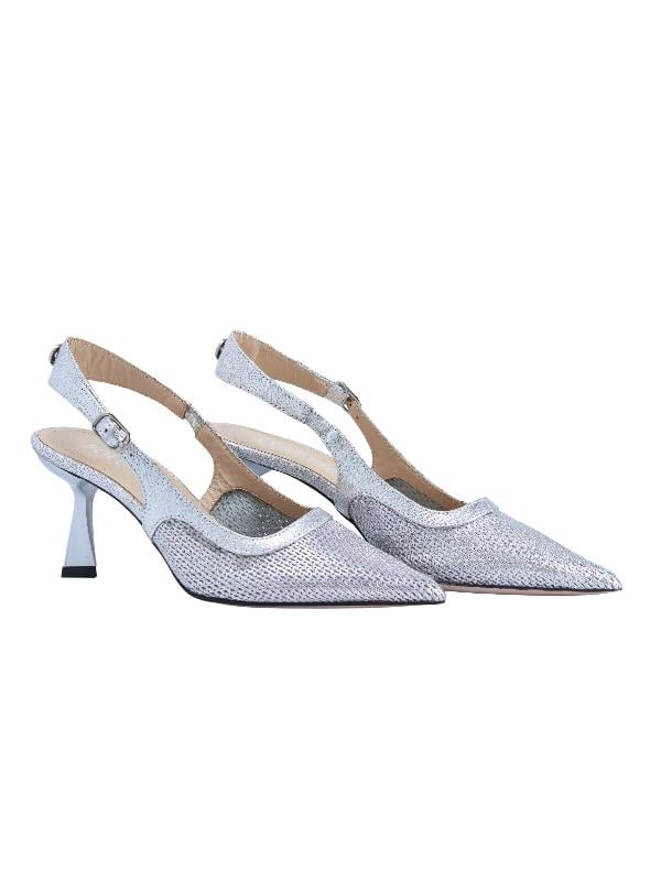 POLETTO  HAKİKİ DERİ GUMUS Ayakkabı Stiletto 9839 68