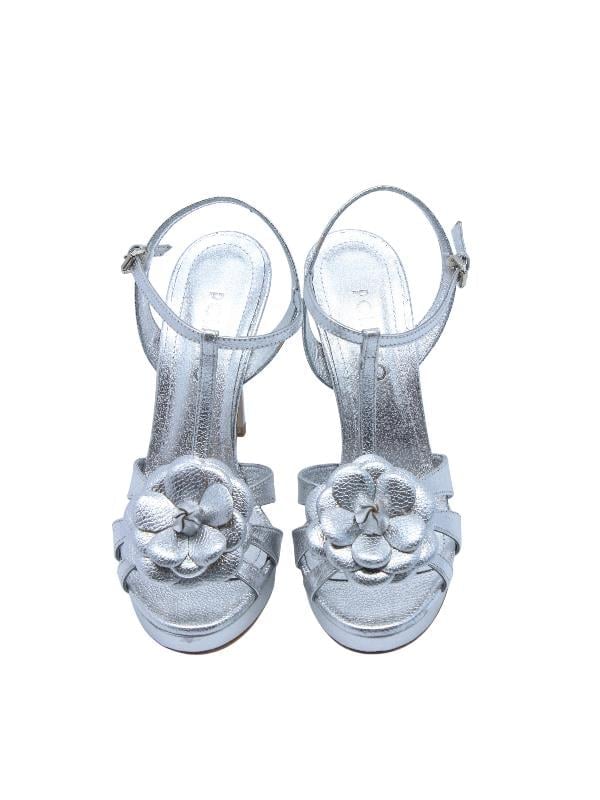 POLETTO  HAKİKİ DERİ GUMUS Sandalet Topuklu 6564 202