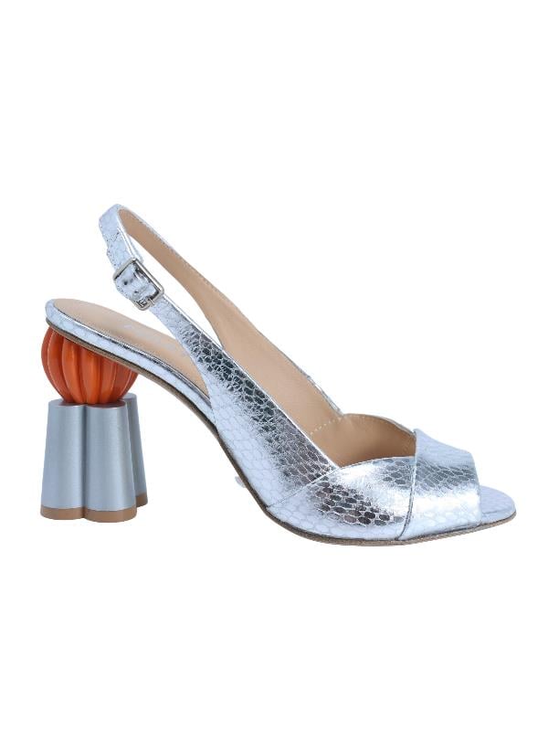 POLETTO  HAKİKİ DERİ GUMUS Sandalet Topuklu 319 255