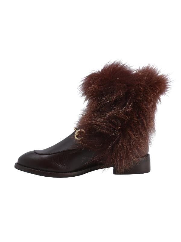 POLETTO  HAKİKİ DERİ KAHVE Bot Düz  629 05 S V1