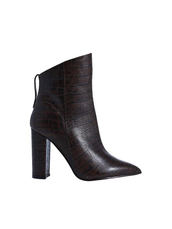 POLETTO  HAKİKİ DERİ KAHVE Bot Topuklu 1974 40 S