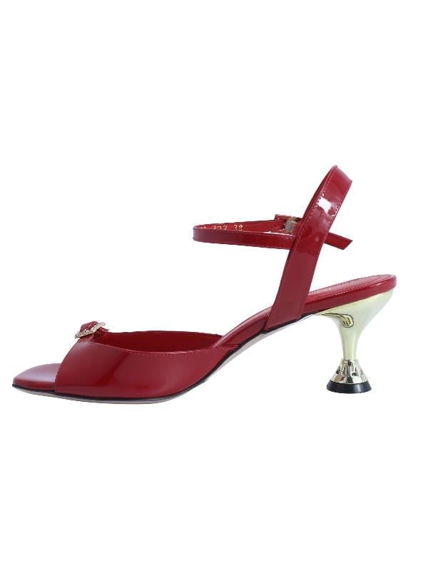 POLETTO  HAKİKİ DERİ KIRMIZI Sandalet Topuklu 4183 222