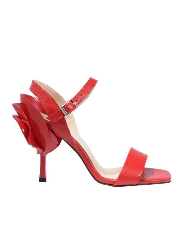 POLETTO  HAKİKİ DERİ KIRMIZI Sandalet Topuklu 11 8025 24