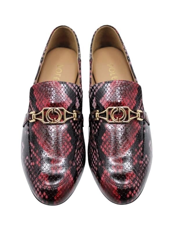 POLETTO  HAKİKİ DERİ KIRMIZI-YESIL Loafer Düz 69 04 V2