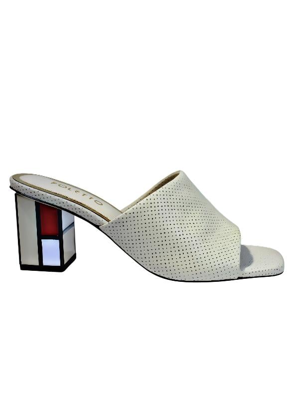 POLETTO  HAKİKİ DERİ KREM-ALTIN Terlık Topuklu 4183 140 V2