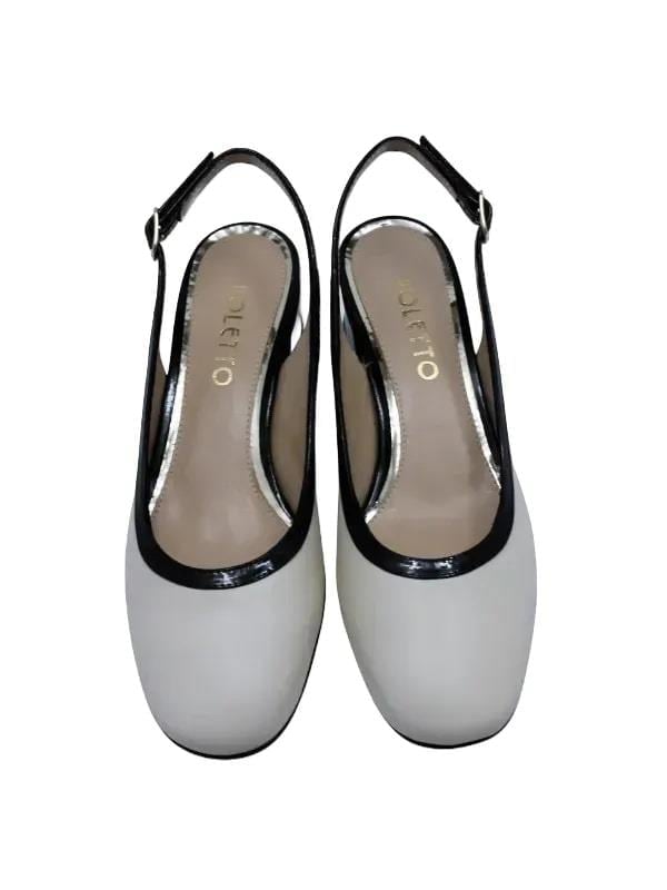 POLETTO  HAKİKİ DERİ KREM-SIYAH-ALTIN Ayakkabı Günlük 916 128