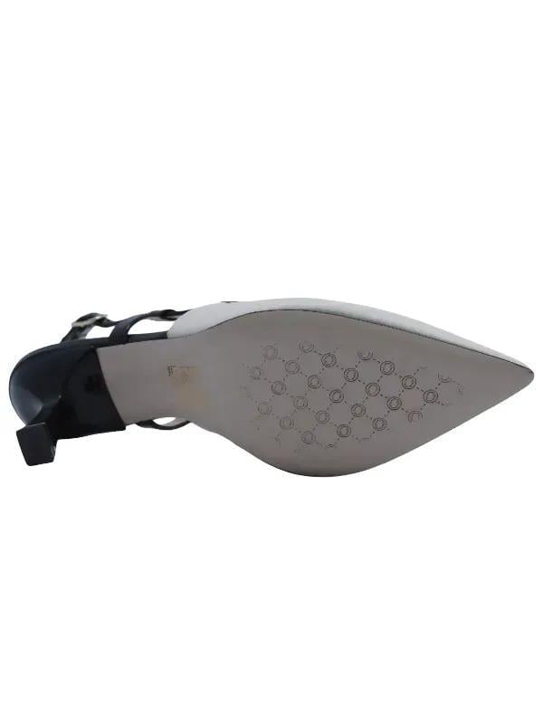 POLETTO  HAKİKİ DERİ KREM-SIYAH Ayakkabı Stiletto 9841 110