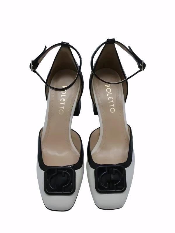 POLETTO  HAKİKİ DERİ KREM-SIYAH Ayakkabı Günlük 230 16