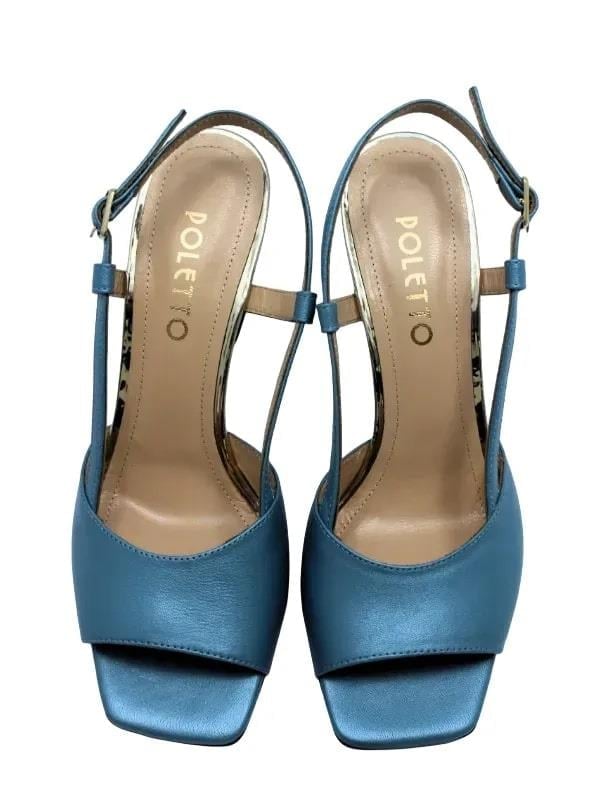 POLETTO  HAKİKİ DERİ MAVI-ALTIN Sandalet Topuklu 319 260 V1