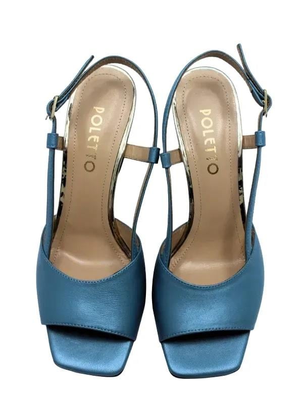 POLETTO  HAKİKİ DERİ MAVI-ALTIN Sandalet Topuklu 319 260 V1