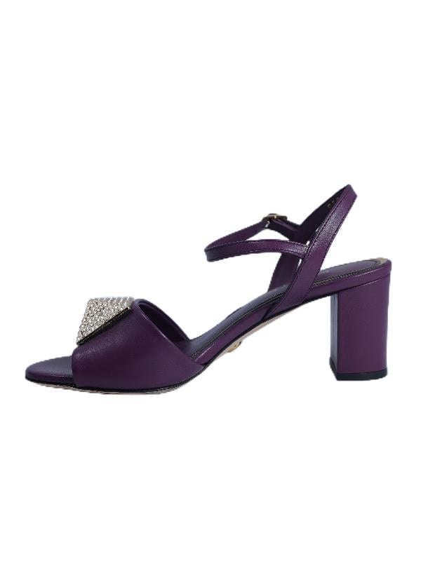 POLETTO  HAKİKİ DERİ MOR-ALTIN Sandalet Topuklu 4183 190