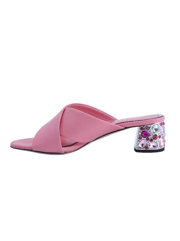 POLETTO  HAKİKİ DERİ PEMBE-GUMUS Terlık Topuklu 169 167 V4