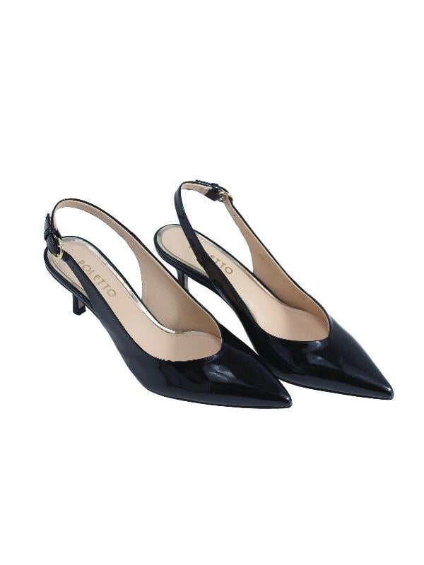 POLETTO  HAKİKİ DERİ SIYAH-ALTIN Ayakkabı Stiletto 9841 48 V1