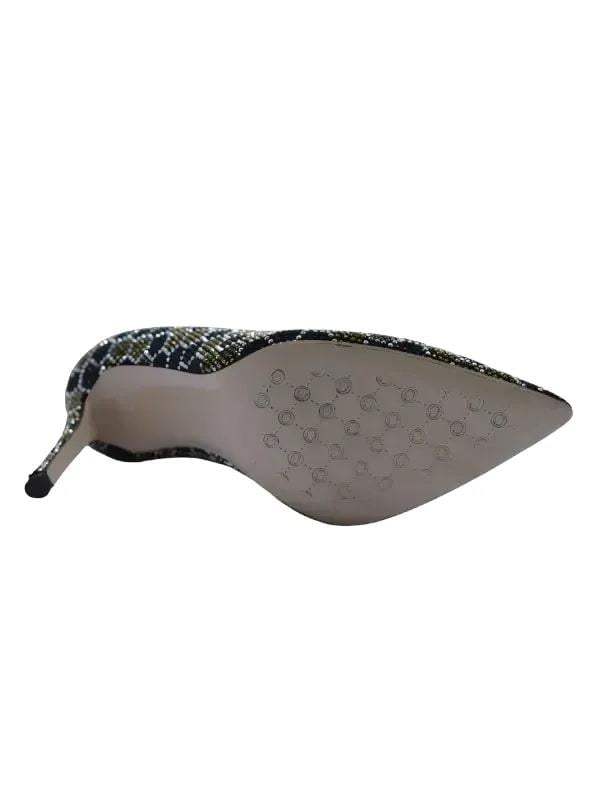 POLETTO  HAKİKİ DERİ SIYAH-ALTIN Ayakkabı Gece/Abiye 2536 08 V5