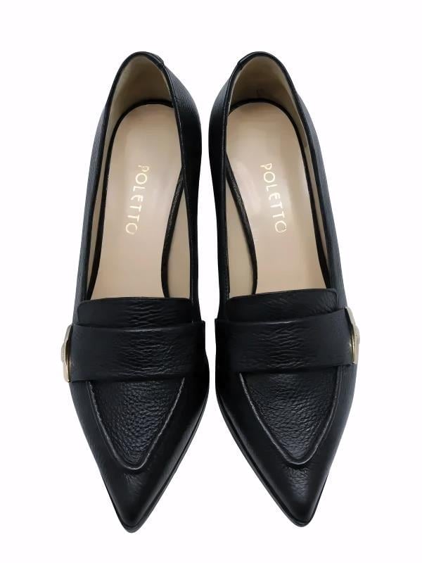 POLETTO  HAKİKİ DERİ SIYAH Ayakkabı Stiletto 9841 54