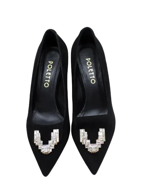 POLETTO  HAKİKİ DERİ SIYAH Ayakkabı Stiletto 9841 70