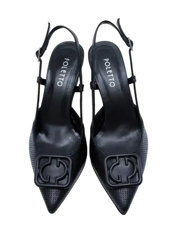 POLETTO  HAKİKİ DERİ SIYAH Ayakkabı Stiletto 9841 10 V2