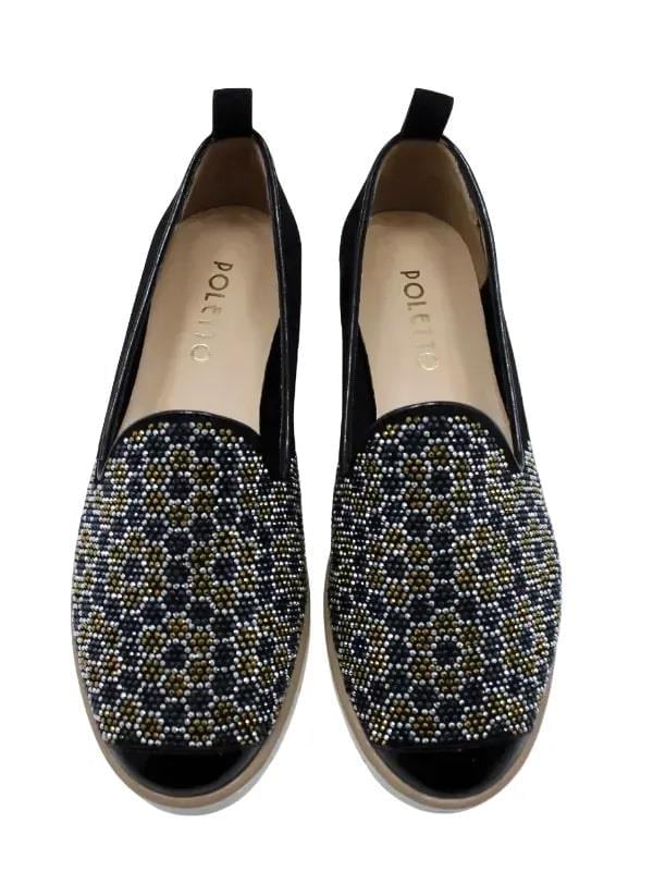 POLETTO  HAKİKİ DERİ SIYAH Babet Gece/Abiye 810 04 V7