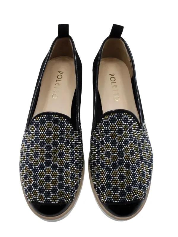 POLETTO  HAKİKİ DERİ SIYAH Babet Gece/Abiye 810 04 V7