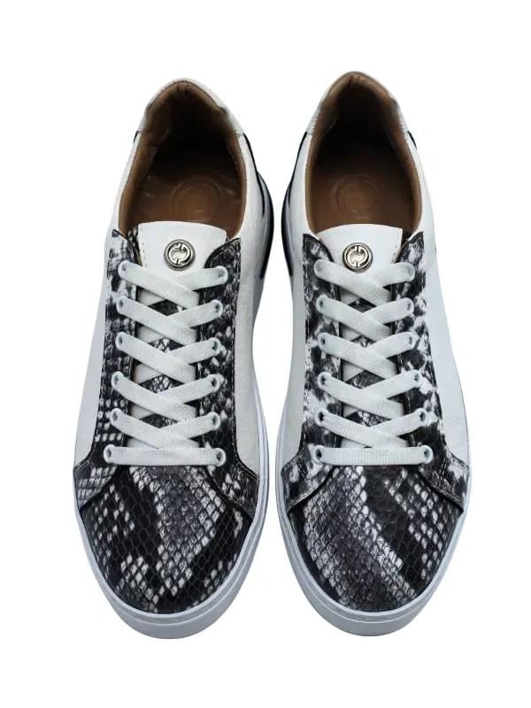 POLETTO  HAKİKİ DERİ SIYAH-BEYAZ Sneaker Düz 1280 01