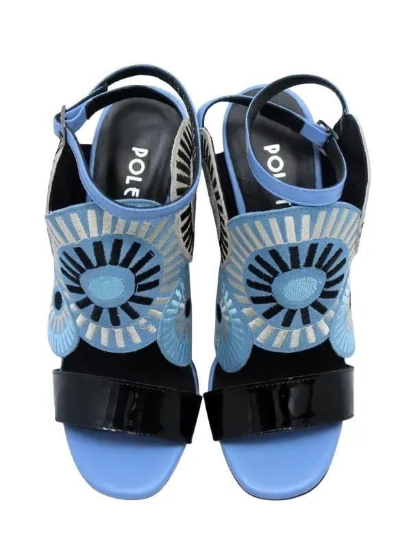 POLETTO  HAKİKİ DERİ SIYAH-MAVI-PUDRA-LILA Sandalet Topuklu 6564 158 V1