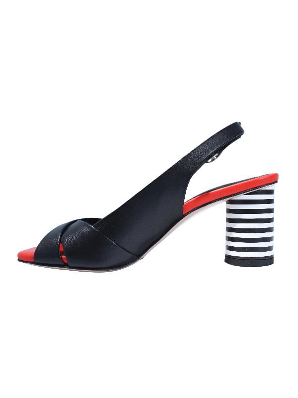 POLETTO  HAKİKİ DERİ SIYAH-NAR Sandalet Topuklu 1918 43