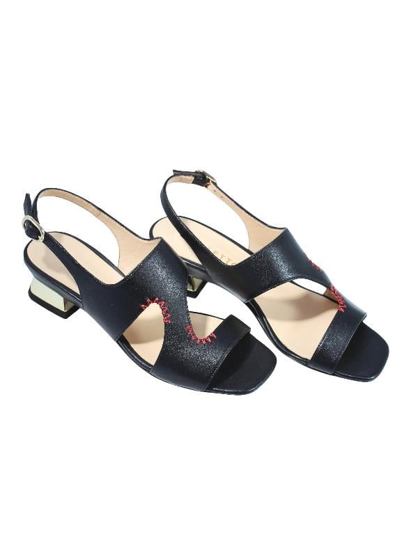 POLETTO  HAKİKİ DERİ SIYAH Sandalet Topuklu 544 19