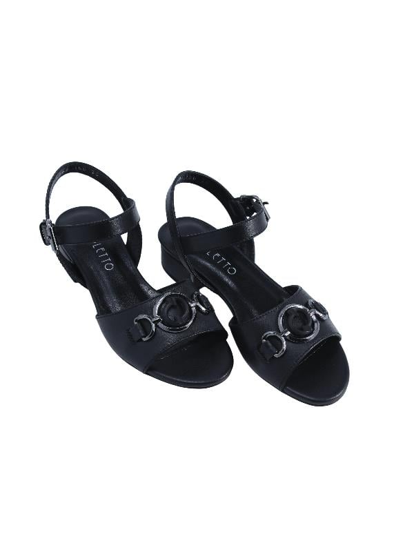 POLETTO  HAKİKİ DERİ SIYAH Sandalet Topuklu 4652 156