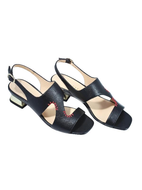 POLETTO  HAKİKİ DERİ SIYAH Sandalet Topuklu 544 19