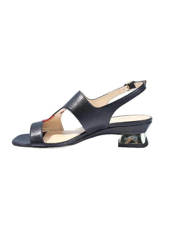 POLETTO  HAKİKİ DERİ SIYAH Sandalet Topuklu 544 19