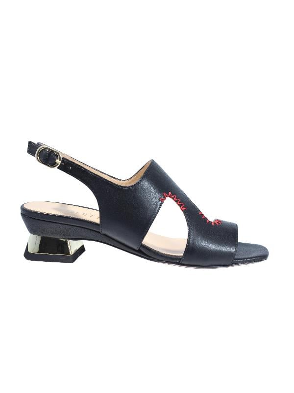 POLETTO  HAKİKİ DERİ SIYAH Sandalet Topuklu 544 19